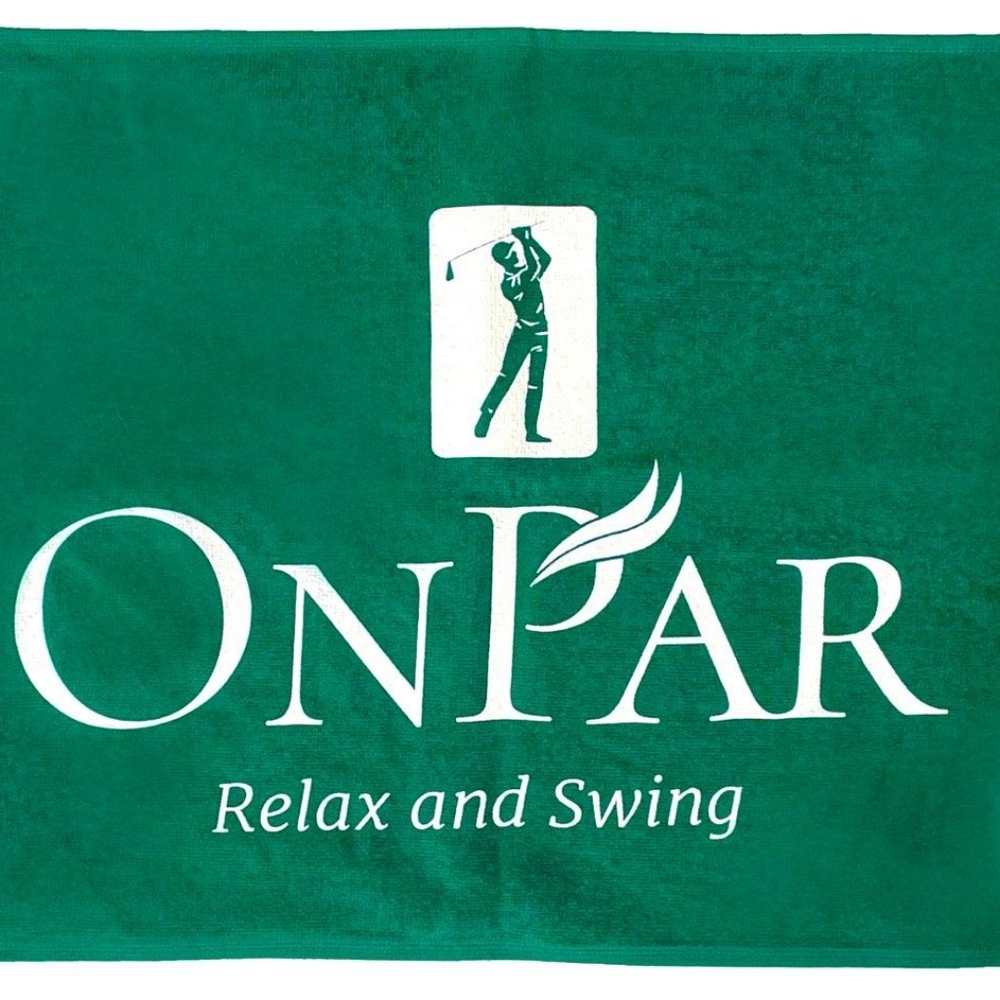 OnPar Large Golf Towel for Golf Bag 16"X25" Green